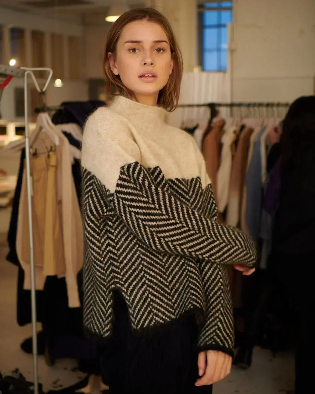 Esme - Herringbone Turtleneck Sweater 4