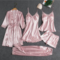 Eulalie | Women's Satin Pajama Set Lace Robe