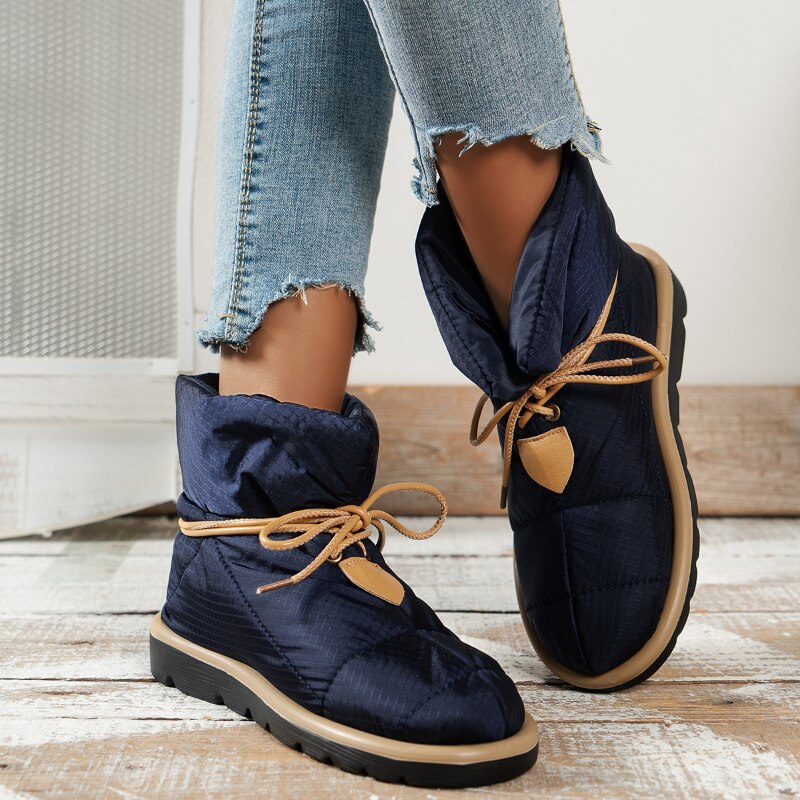 Evelien | Women's Quilted Puffer Lace Up Ankle Boots 2