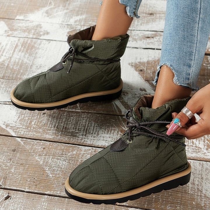 Evelien | Women's Quilted Puffer Lace Up Ankle Boots 3