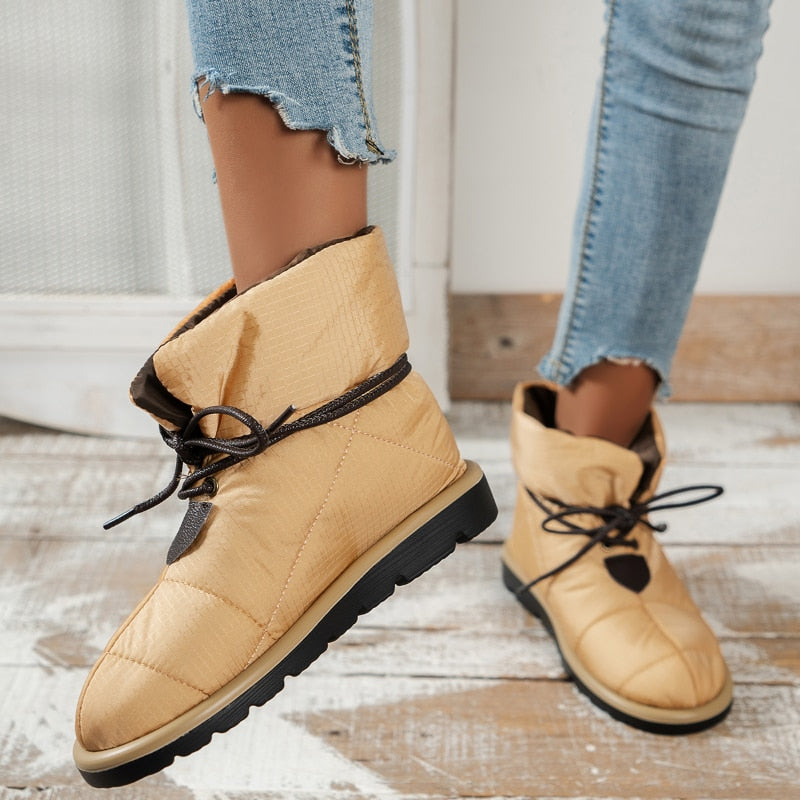 Evelien | Women's Quilted Puffer Lace Up Ankle Boots 4