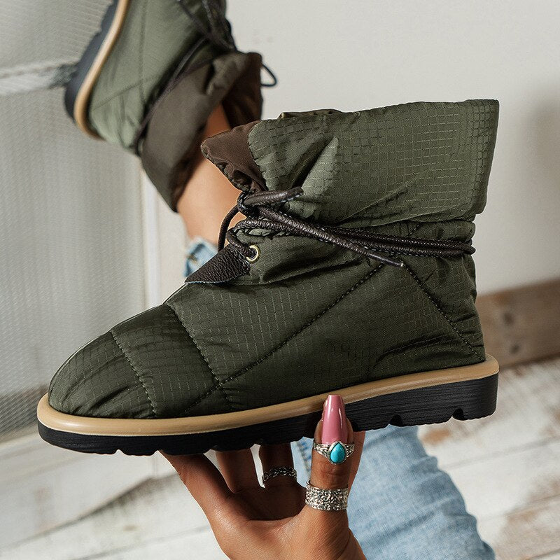 Evelien | Women's Quilted Puffer Lace Up Ankle Boots 6
