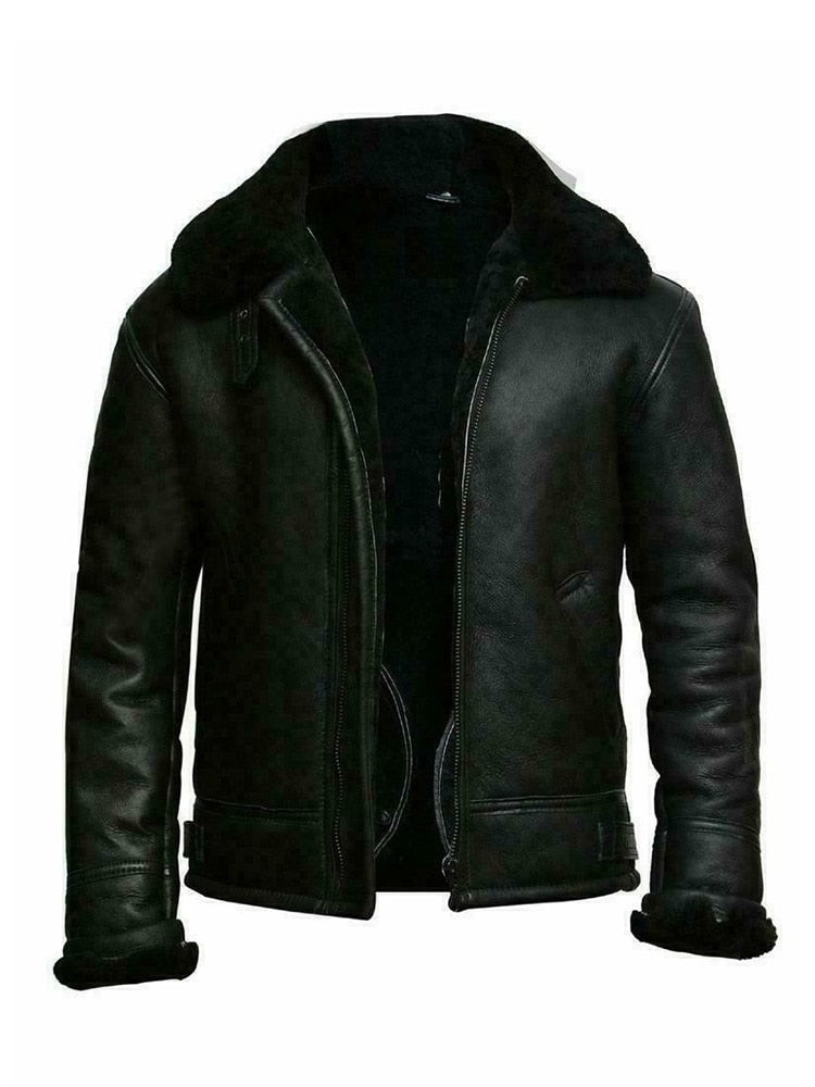Everett - Sherpa Aviator Leather Jacket 2