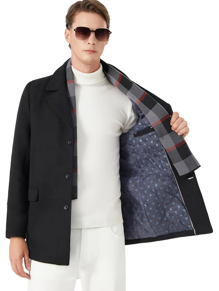 Men's Single Breasted Overcoat – Detail View