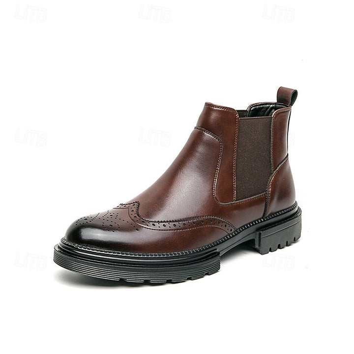 Frans | Men's Wingtip Leather Chelsea Dress Boots 11