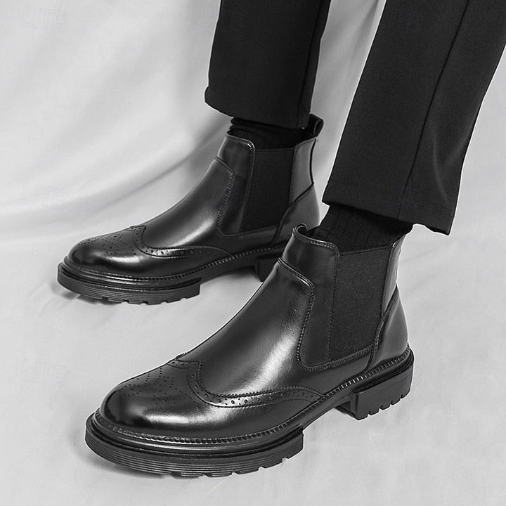 Frans | Men's Wingtip Leather Chelsea Dress Boots 12