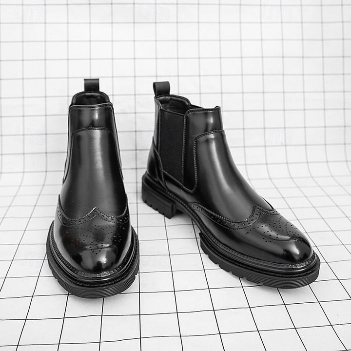 Frans | Men's Wingtip Leather Chelsea Dress Boots 2