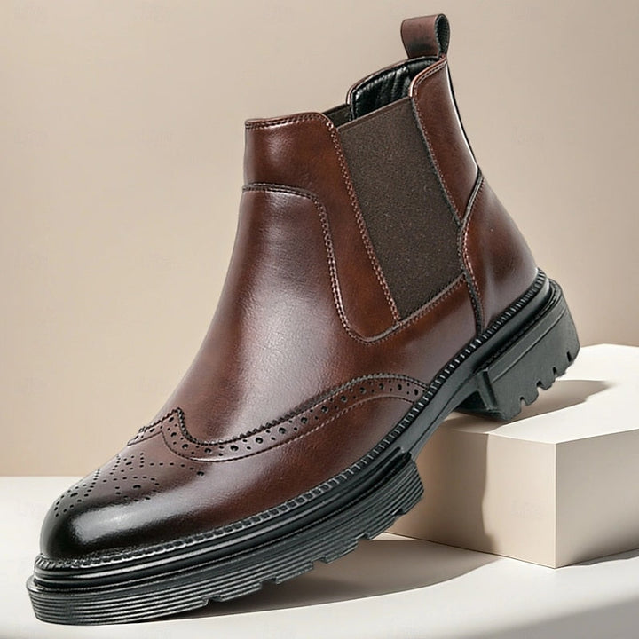 Frans | Men's Wingtip Leather Chelsea Dress Boots 3