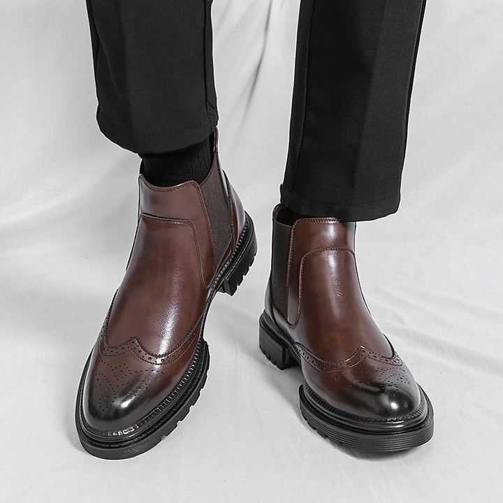 Frans | Men's Wingtip Leather Chelsea Dress Boots 5