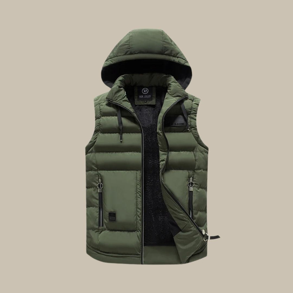 Freek | Men's Puffer Vest Hooded Quilted Winter 2