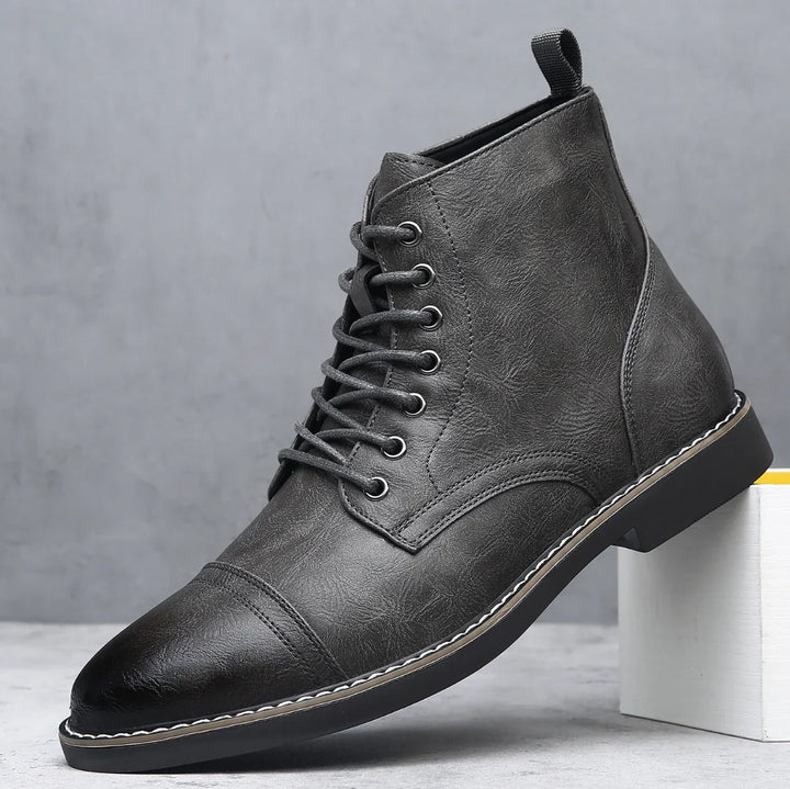 Garrett | Men's Leather Boots Work Lace Up Cap Toe Casual 2