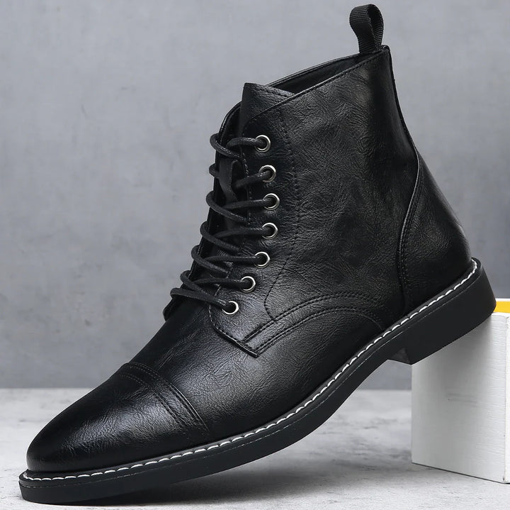 Garrett | Men's Leather Boots Work Lace Up Cap Toe Casual 3