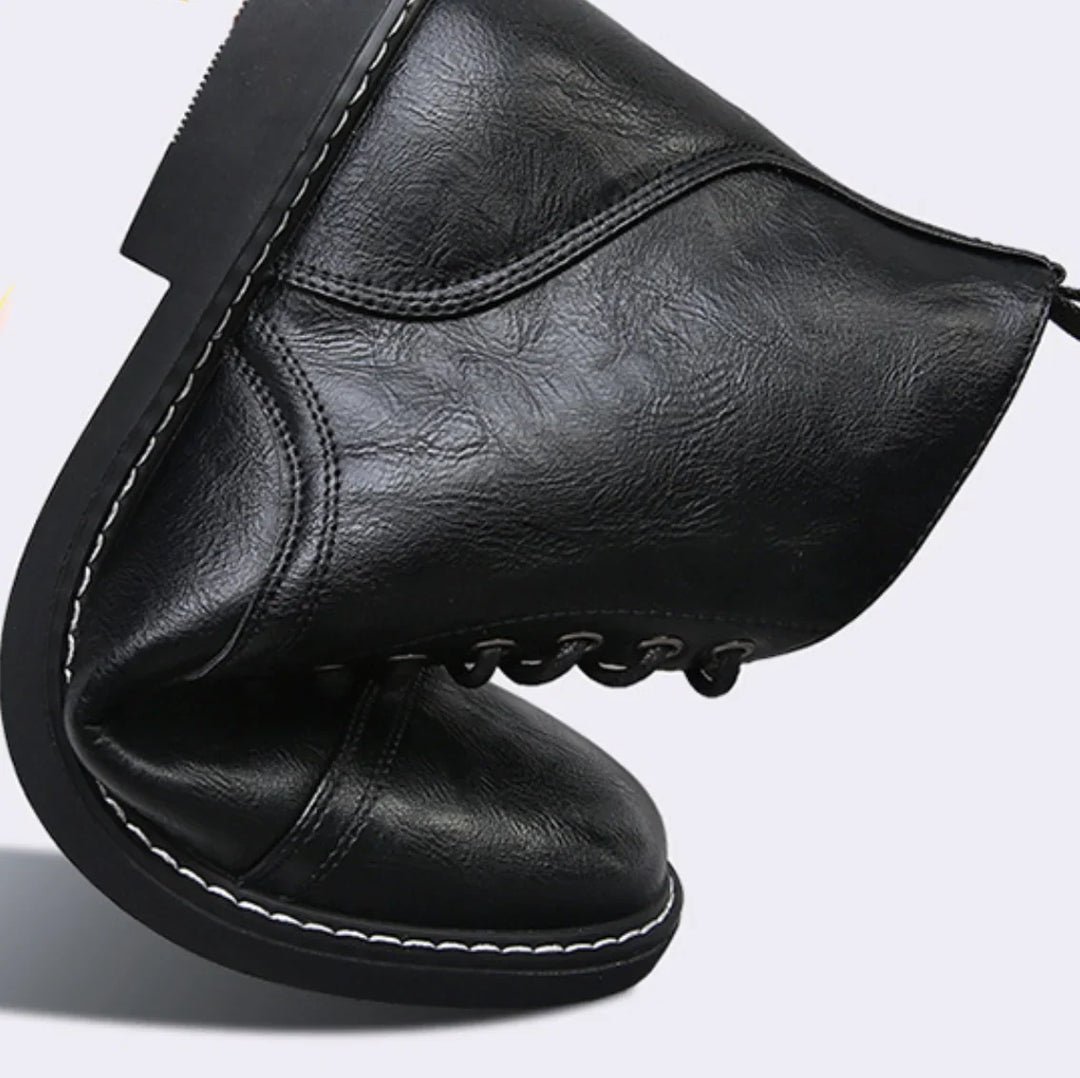 Garrett | Men's Leather Boots Work Lace Up Cap Toe Casual 8