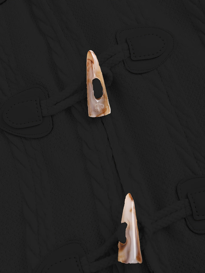Geertruida | Women's Fur Trim Hooded Toggle Swing Coat 5
