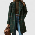 Geesje | Women's Plaid Coat Single Breasted Fall