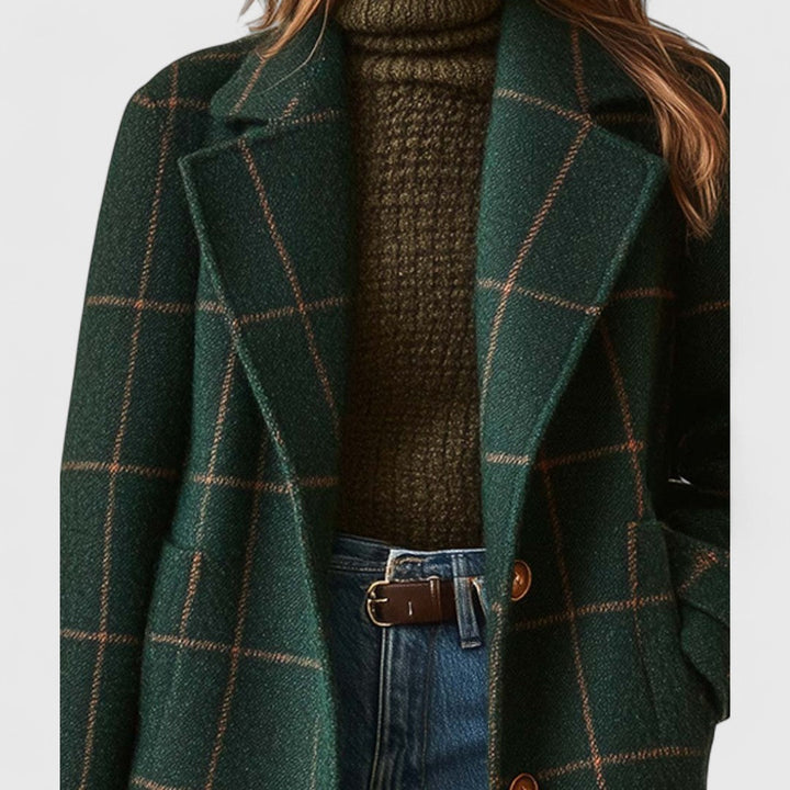 Geesje | Women's Plaid Coat Single Breasted Fall 2