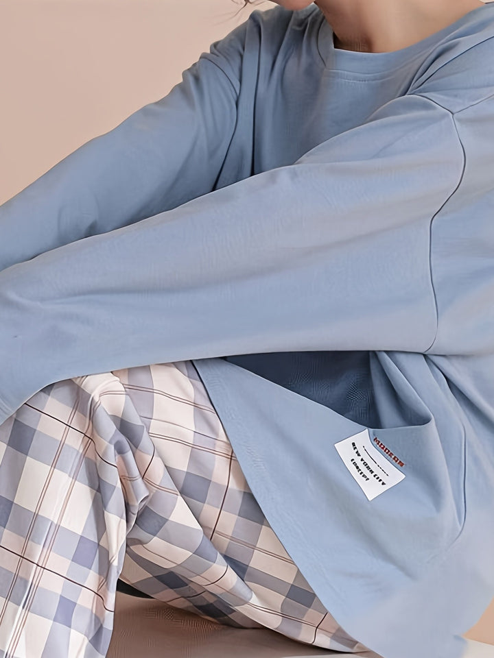 Genevieve | Women's Plaid Pajamas Set Long Sleeve 11