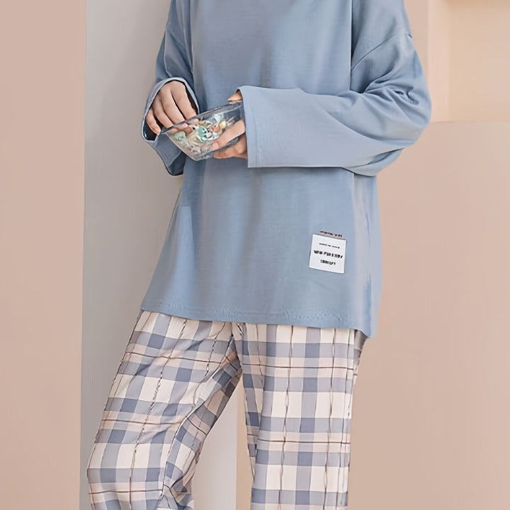 Genevieve | Women's Plaid Pajamas Set Long Sleeve 2