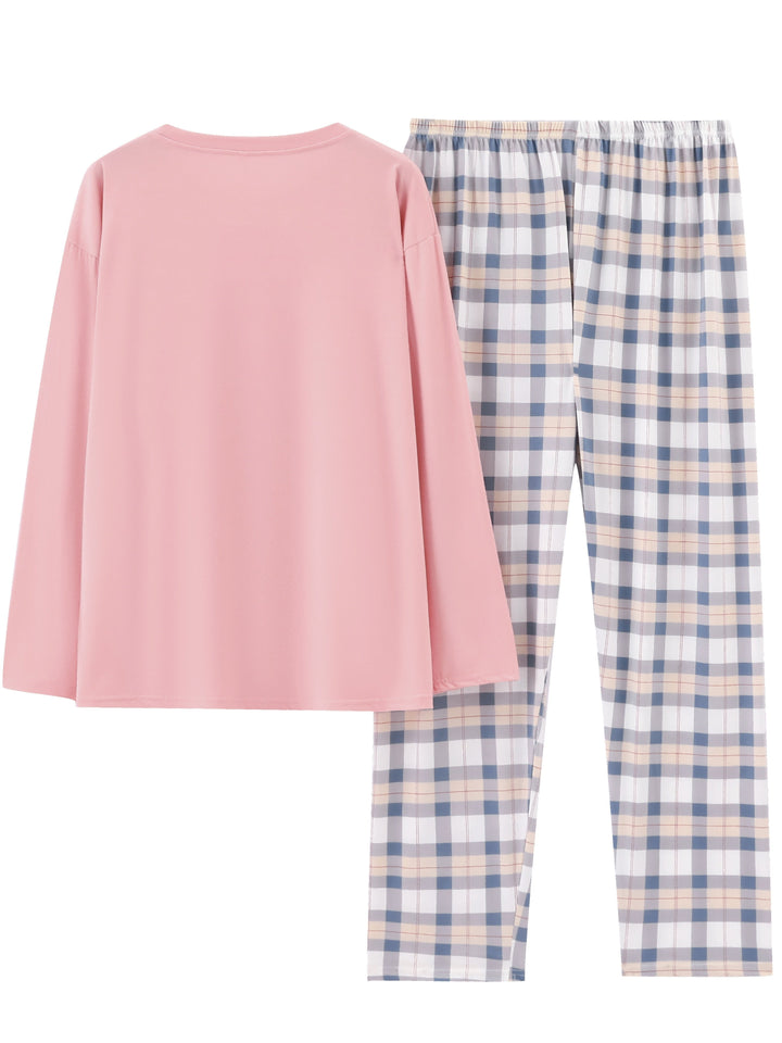 Genevieve | Women's Plaid Pajamas Set Long Sleeve 4