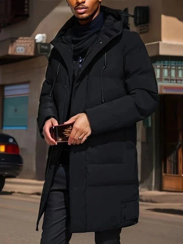 Gijs | Men's Long Puffer Coat Hooded Quilted Winter 1