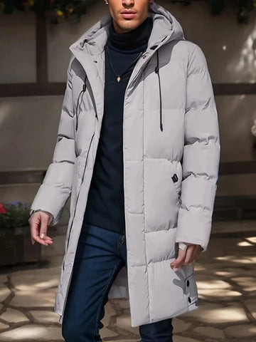Gijs | Men's Long Puffer Coat Hooded Quilted Winter 2