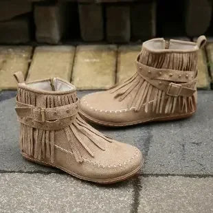 Gonneke | Women's Boho Fringe Suede Ankle Boots 3