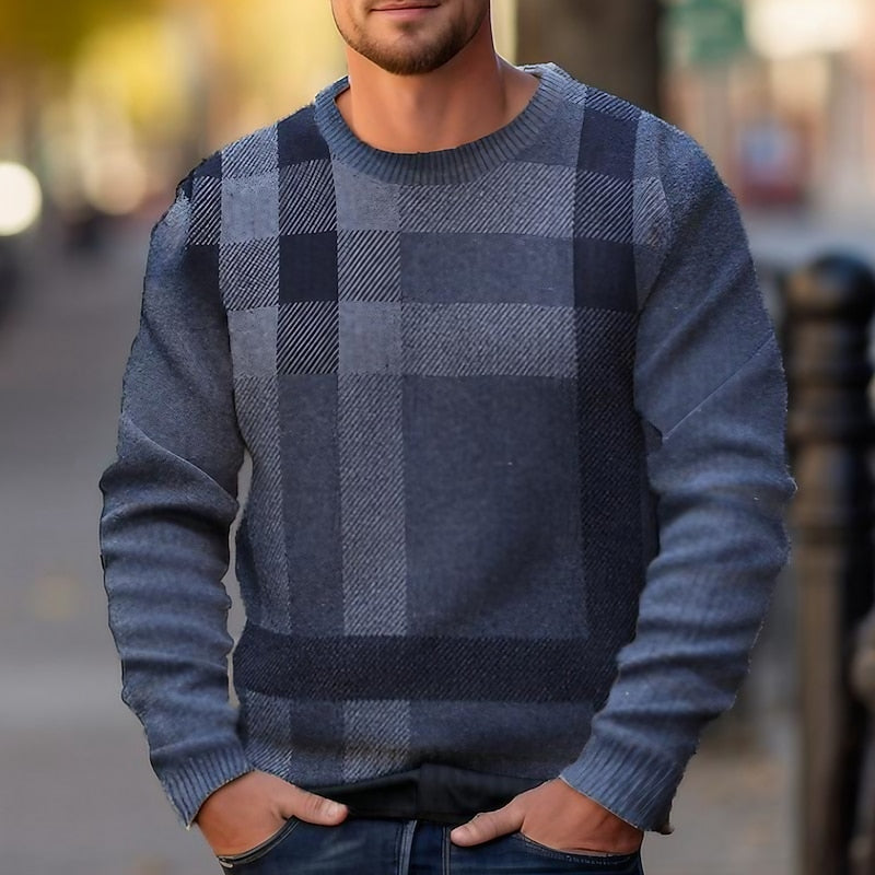 Gordon - Checked Crew Neck Sweater 1