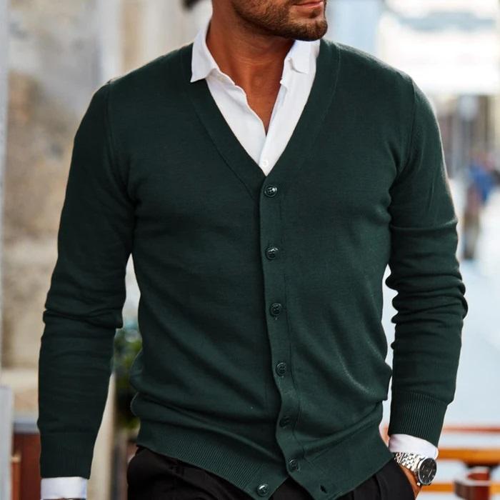 Gustav | Men's V Neck Cardigan Sweater Button Up Knit 3