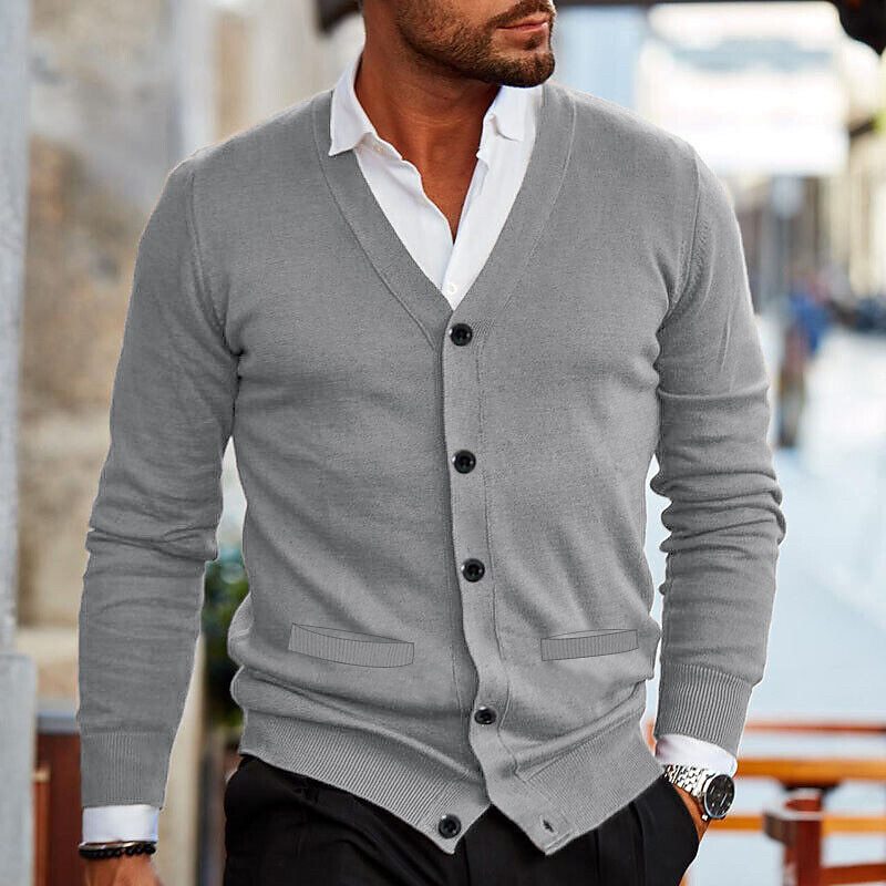 Gustav | Men's V Neck Cardigan Sweater Button Up Knit 7