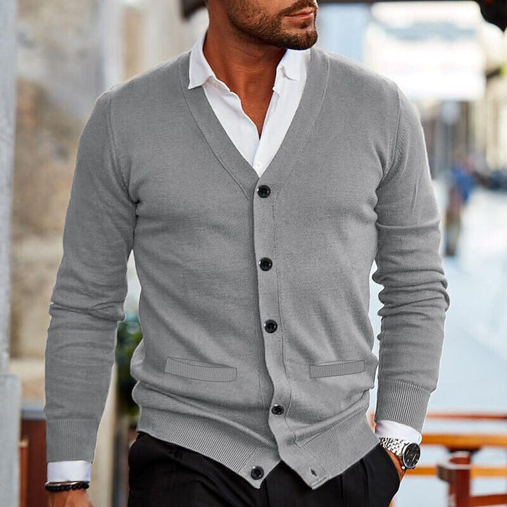 Gustav | Men's V Neck Cardigan Sweater Button Up Knit 7