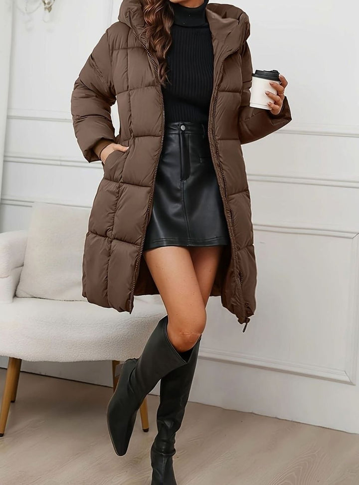 Hanna | Women's Long Puffer Coat Quilted Hooded Warm Winter 4
