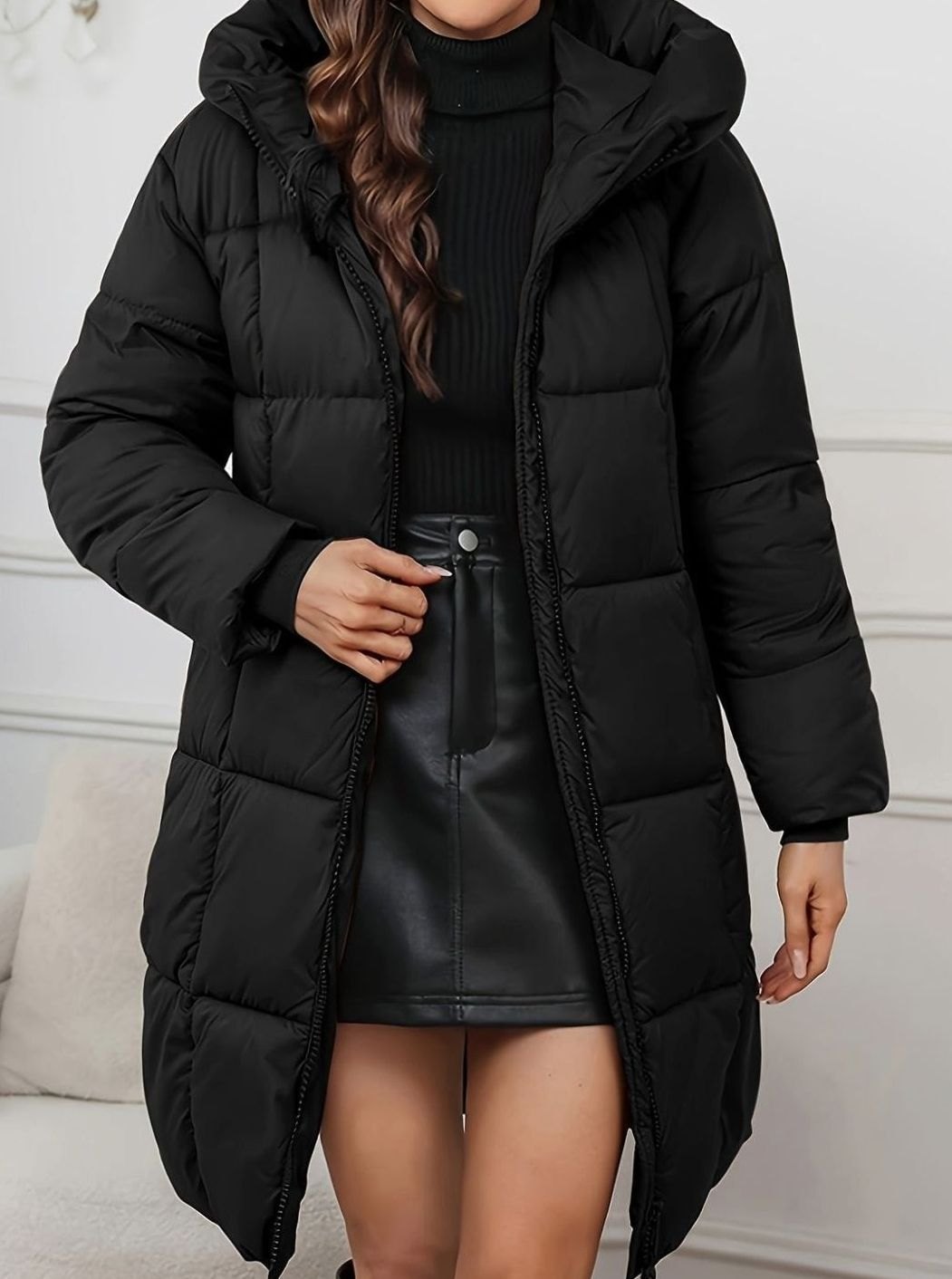 Hanna | Women's Long Puffer Coat Quilted Hooded Warm Winter 6