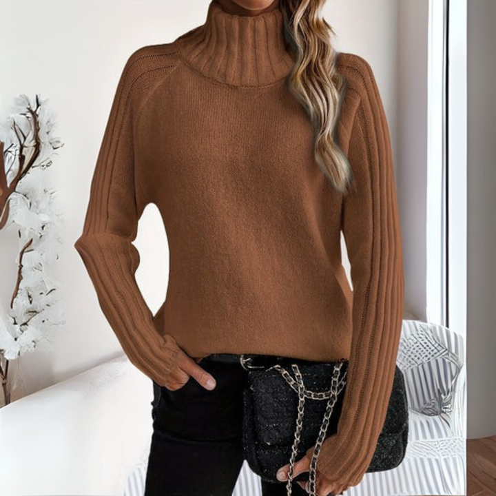 Hannah - Ribbed Sleeve Turtleneck Sweater 4