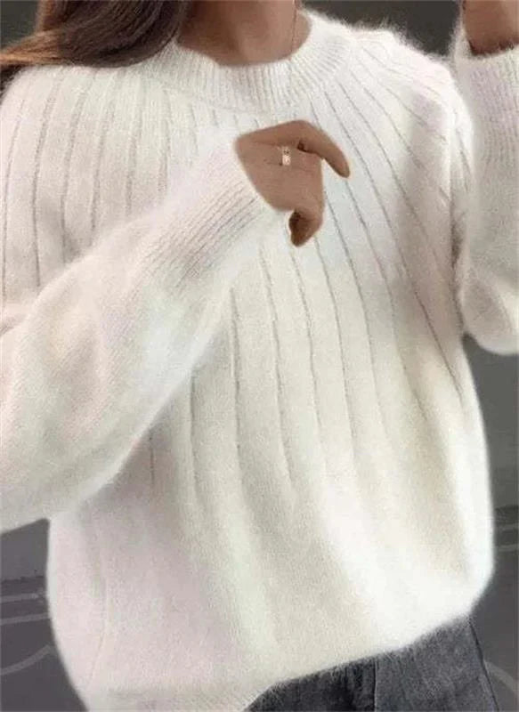 Hanne | Women's Knit Sweater Oversized Pullover Crew Neck 4