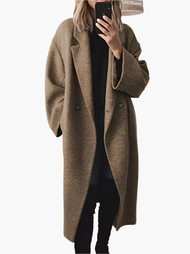 Hanneke | Women's Oversized Coat Long Overcoat Winter 2