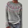 Hazel - Floral Fair Isle Knit Sweater