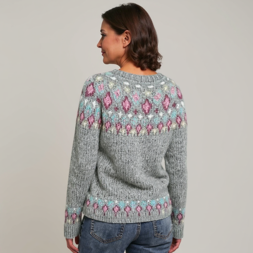 Hazel - Floral Fair Isle Knit Sweater 3