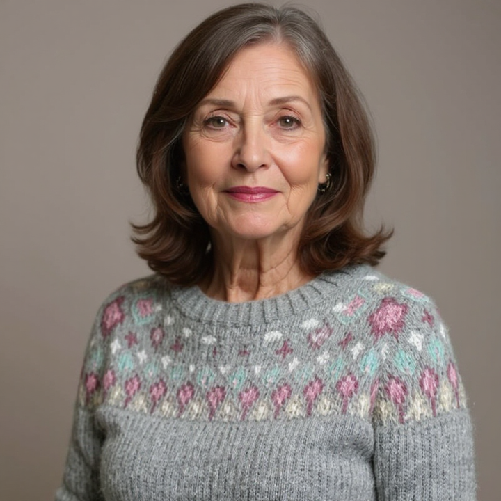 Hazel - Floral Fair Isle Knit Sweater 4