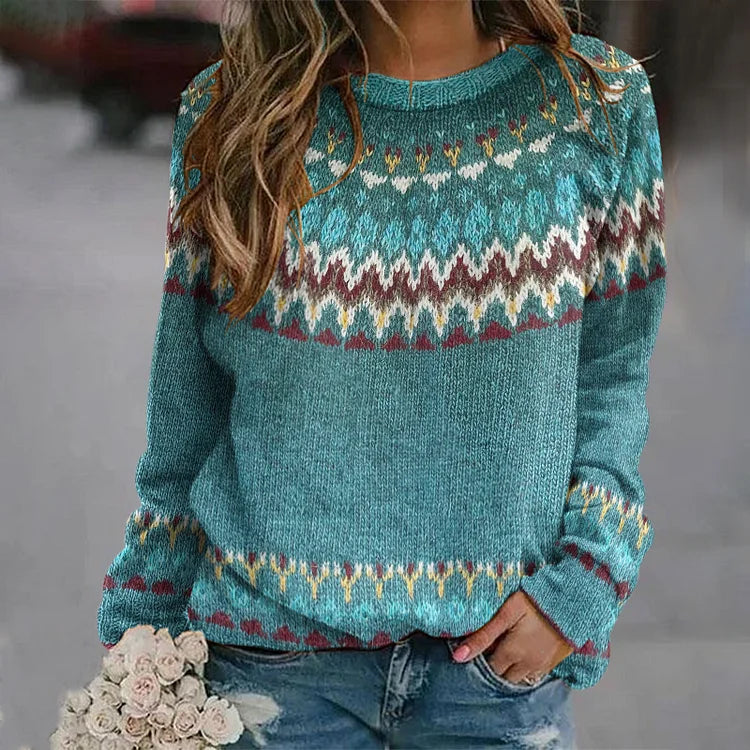 Heather - Icelandic Fair Isle Knit Sweater 1
