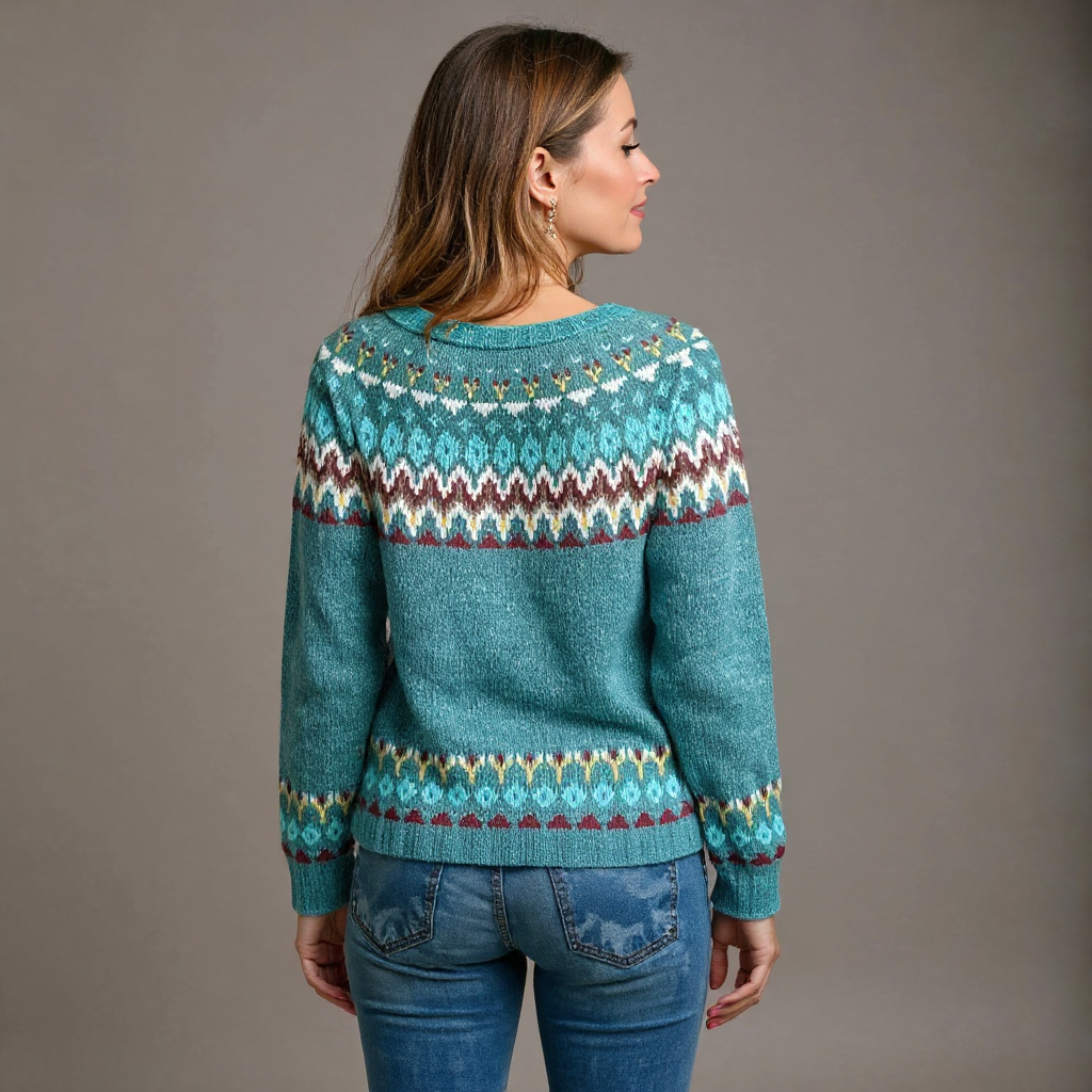 Heather - Icelandic Fair Isle Knit Sweater 3