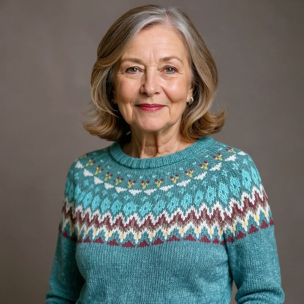 Heather - Icelandic Fair Isle Knit Sweater 4