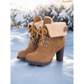 Heleen | Women's Heeled Lace Up Winter Combat Boots
