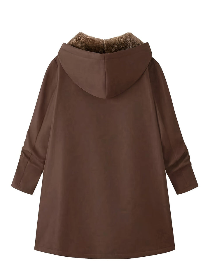 Hendrikje | Women's Long Fleece Lined Hooded Coat 12