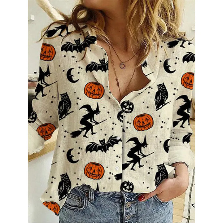 Hilda - Cat Print Halloween Blouse 2