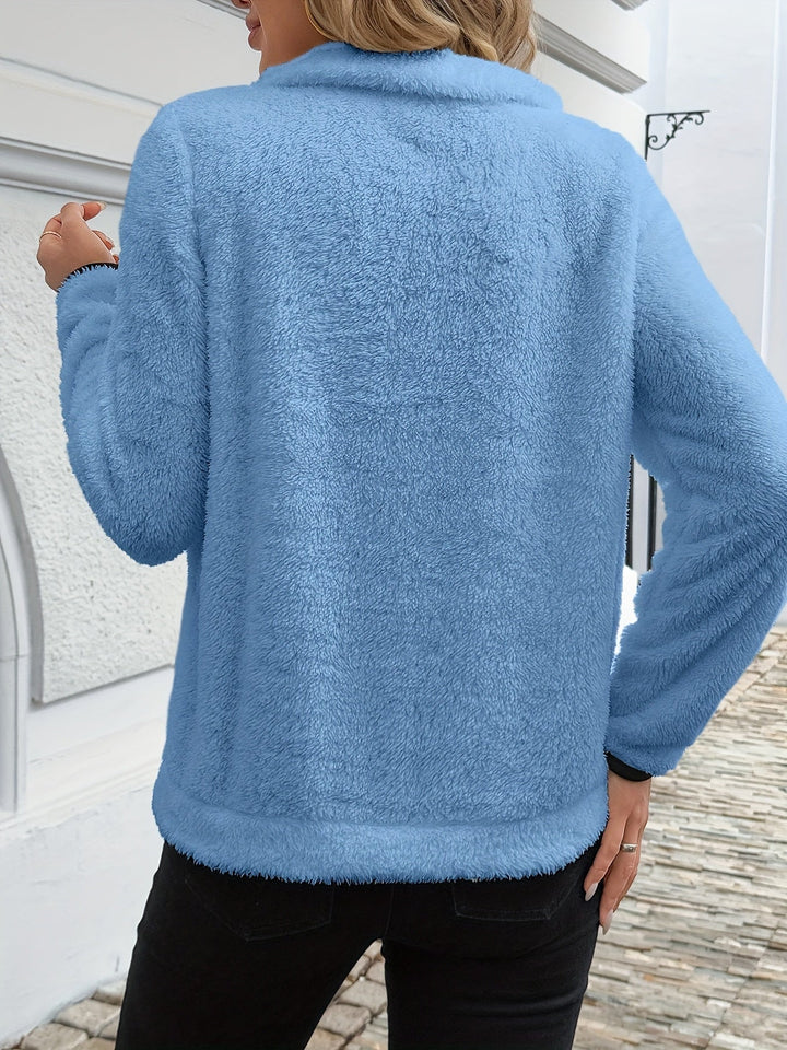 Hiltje | Women's Half Zip Fleece Pullover Sweatshirt 2