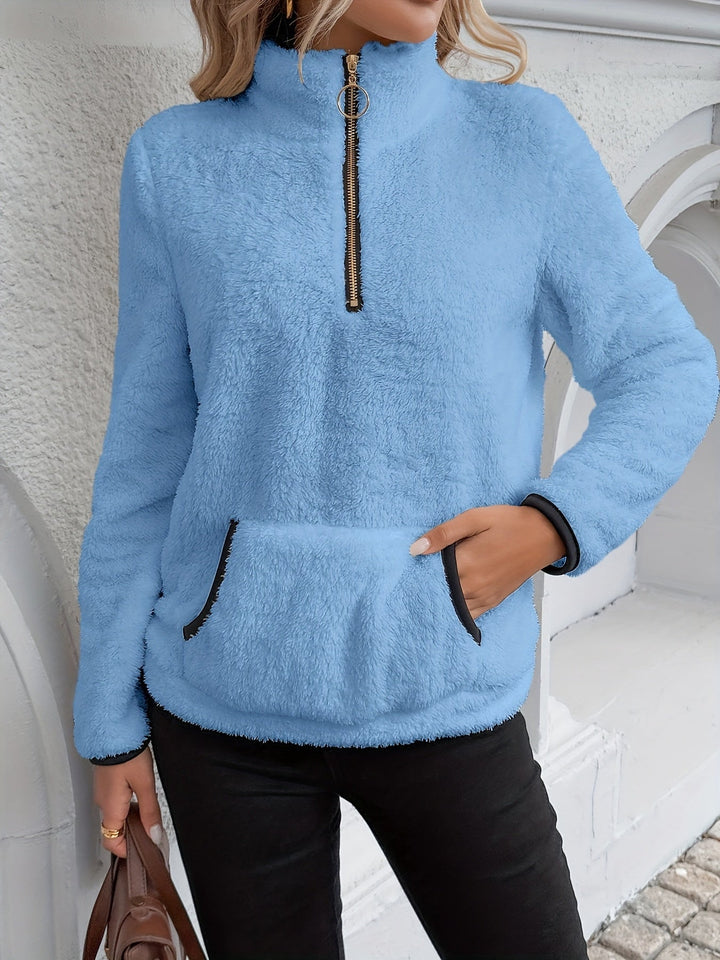 Hiltje | Women's Half Zip Fleece Pullover Sweatshirt 3