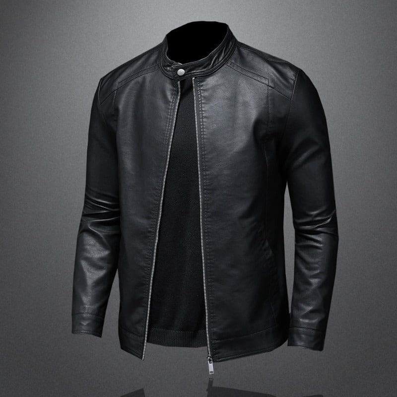 Hollis - Stand Collar Leather Jacket 2