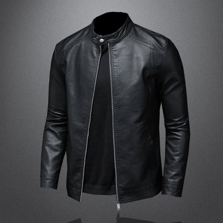Hollis - Stand Collar Leather Jacket 2