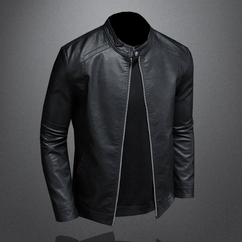 Hollis - Stand Collar Leather Jacket 3