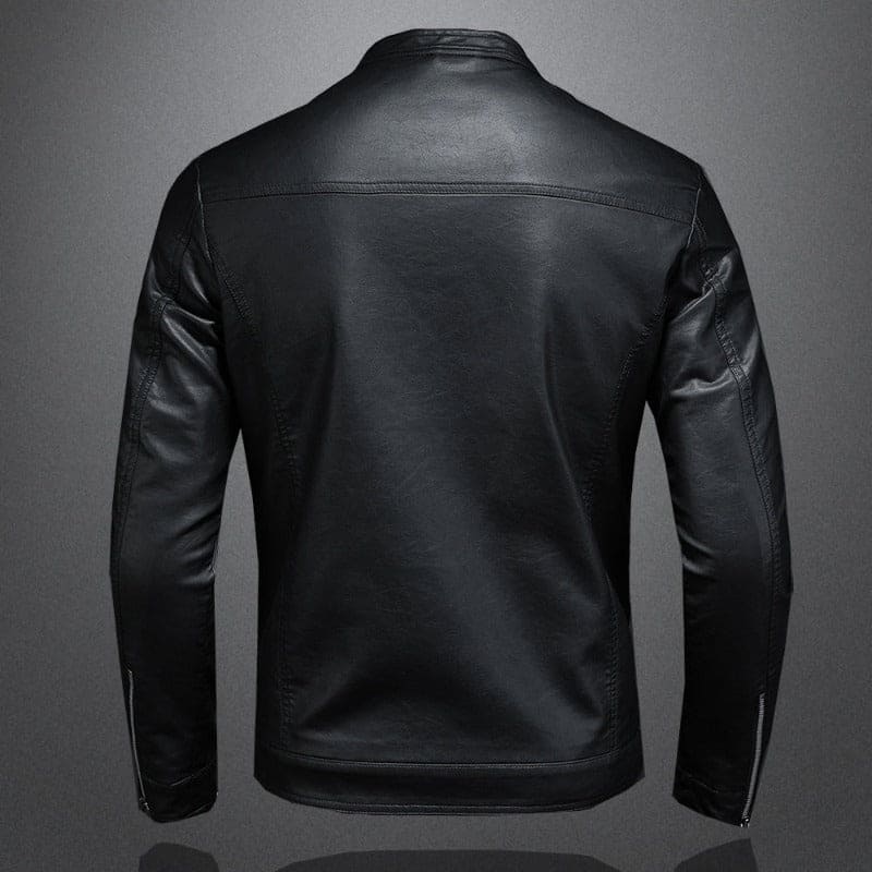 Hollis - Stand Collar Leather Jacket 4